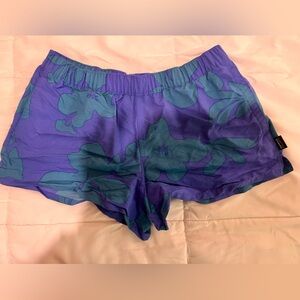Patagonia Purple and Teal Floral Women's Athletic Shorts